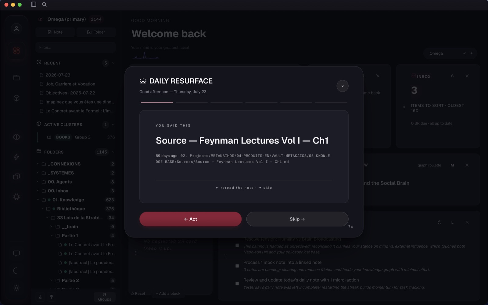Daily Resurface — début de session