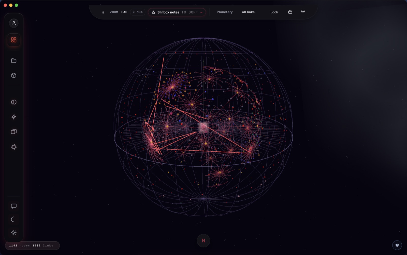 Vue Univers 3D du corpus dans Neomas